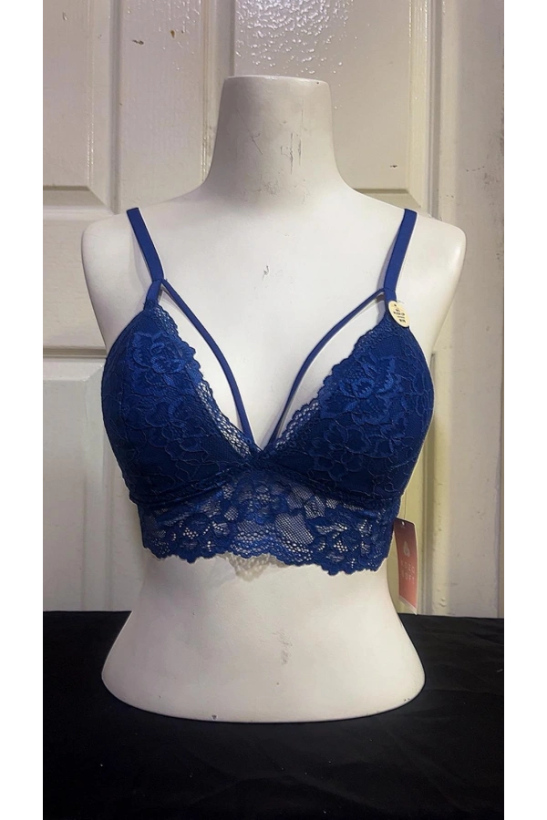 Koza Kadın Desteksiz İpli Soft Bralet Sütyen-İNDİGO