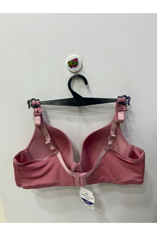 Nergiz Kadın Çizgi Desenli D Cup Toparlayıcı Gül Kurusu Sütyen