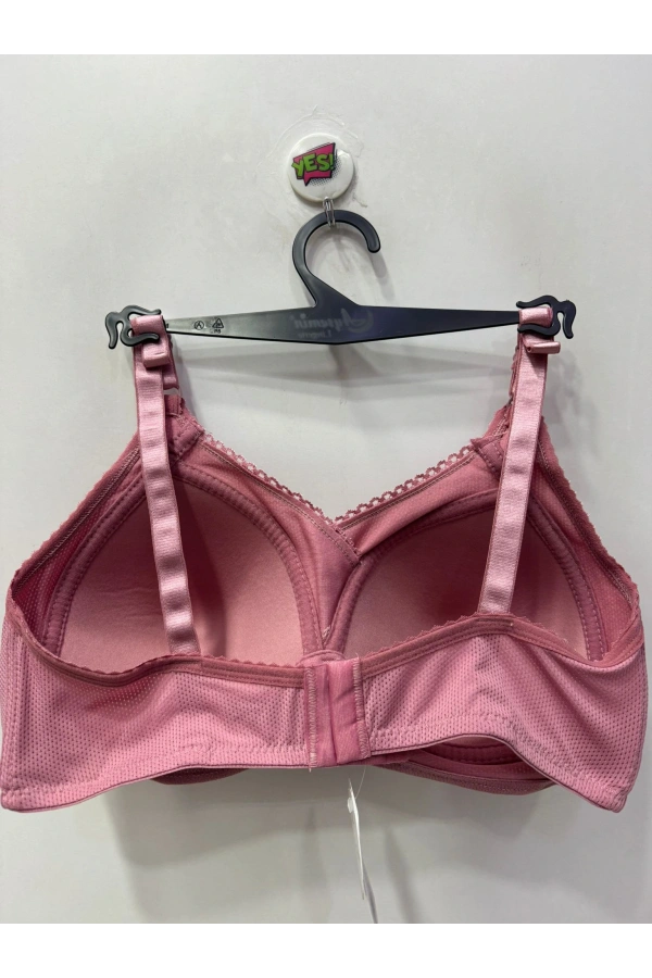 Nergiz Kadın Desteksiz Toparlayıcı Dantel Detaylı Pembe Sütyen