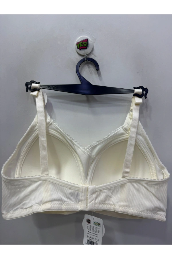 Nergiz Kadın Balenli Tül Detaylı Toparlayıcı Ekru Sütyen