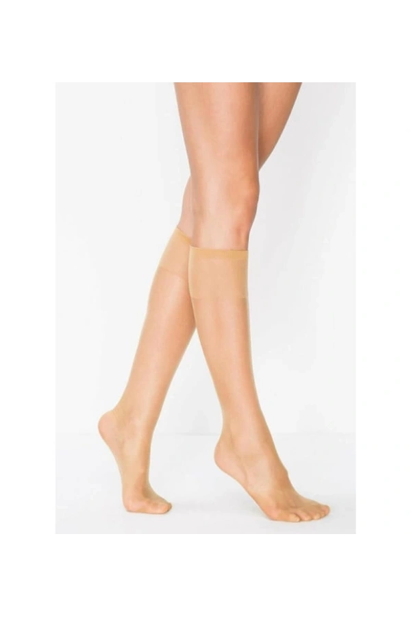 PENTİ FİT 15 PARLAK İNCE DİZ ALTI ÇORAP-TEN