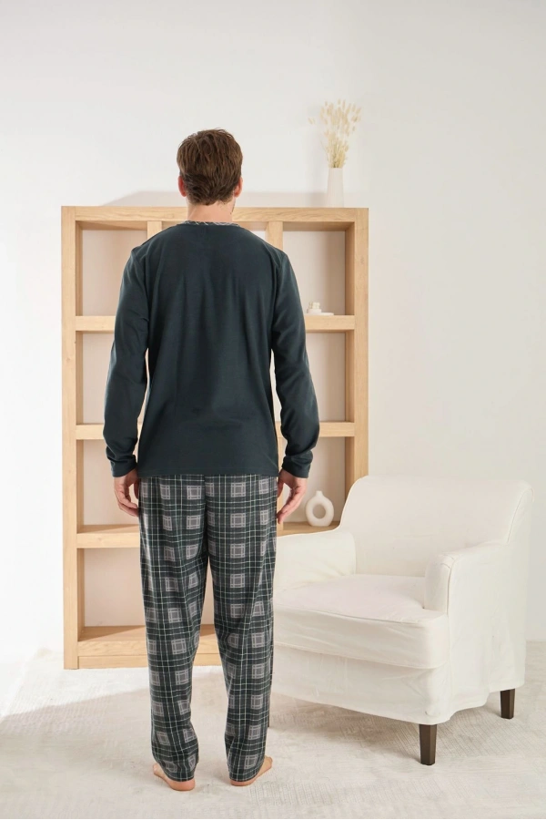 PİJAMONİ ERKEK MİCROSOFT BİS.YAKA PİJAMA TAKIM-6410-6