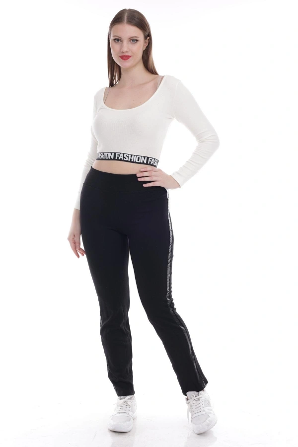 WOTTO ÇELİK DERİ ŞERİTLİ TAYT