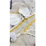 Arona Kadın Çiçek Desenli Destekli Brode İşlemeli Büstiyer Takımı - Beyaz