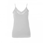 Belinay Kadın İnce Askılı Dantel Detaylı Yumuşak Dokulu Beyaz Atlet