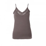 Belinay Kadın İnce Askılı Dantel Detaylı Yumuşak Dokulu Vizon Atlet