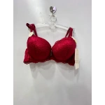 Belvü Kadın Balenli Dolgulu Dantelli Ruj Kırmızısı Sütyen