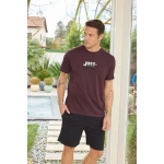 Pijamoni Erkek Bisiklet Yaka Kısa Kollu Koyu Mürdüm Şort Takımı