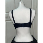 Nergiz Kadın C Cup Çizgi Desenli Toparlayıcı Lacivert Sütyen