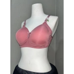 Nergiz Kadın C Cup Çizgi Desenli Toparlayıcı Gül Kurusu Sütyen