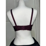 Nergiz Kadın C Cup Dantel Detaylı Toparlayıcı Mürdüm Sütyen