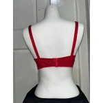 Nergiz Kadın C Cup Pamuklu Dantel Detaylı Toparlayıcı Kırmızı Sütyen