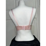 FK DESTEKLİ KENDİNDEN CİZGİ DESENLİ LAZER KESİM SÜTYEN-PEMBE