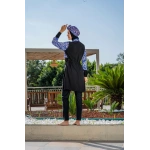 Kadın Crop Üst Rahat Kesim Lycra(Su İten Kumaş) Haşema Mor Mayo Takımı