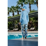 Tesettür Mayo Kadın Tam Kapalı Haşema Takım Uzun Kollu Hızlı Kuruyan Mavi Deniz Mayo Seti