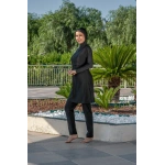 Kadın Tesettür Mayo Tam Kapalı Haşema Siyah Uzun Kollu Hızlı Kuruyan Deniz Havuz Mayo Takımı