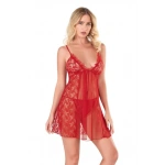 AHU Kırmızı Kısa Tül Gecelik - 4132