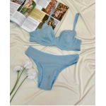 Arona Kadın Balenli Fitilli Kaşkorse Mavi Sütyen Takımı