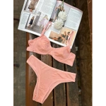 Arona Kadın Balenli Fitilli Kaşkorse Pudra Sütyen Takımı