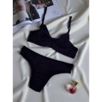 Arona Kadın Balenli Fitilli Kaşkorse Siyah Sütyen Takımı