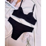 Arona Kadın Balenli Fitilli Kaşkorse Siyah Sütyen Takımı