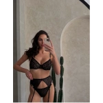 Arona Kadın Dantel Detaylı Seksi Jartiyer Takımı