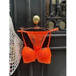 Arona Destekli Brode (Nakışlı) Turuncu Sütyen Takımı