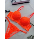 Arona Destekli Brode (Nakışlı) Turuncu Sütyen Takımı