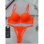 Arona Destekli Brode (Nakışlı) Turuncu Sütyen Takımı