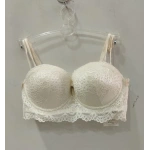 Belvü Kadın Dantel Detaylı Dolgulu Straplez Sütyen - Kırık Beyaz