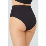 COTONHİLL Desenli Lastikli Yüksek Bel Lazer Kesim Bikini Külot-SİYAH