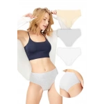 COTTONHİLL Basic Gri Renk %95 Pamuklu Geniş Kenarlı Külot