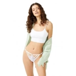 COTTONHILL Dantelli Taş Detaylı Ayarlanabilir Lastikli Beyaz Külot