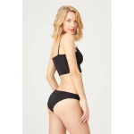 COTTONHİLL Siyah Klasik Basic Lazer Kesim Kadın Bikini Külot-0462-SİYAH