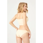 COTTONHİLL Siyah Klasik Basic Lazer Kesim Kadın Bikini Külot-0462-TEN