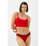 Cottonhill Kırmızı Renk Spor Kesim %90 Pamuklu Kadın Bikini Külot