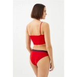 Cottonhill Kırmızı Renk Spor Kesim %90 Pamuklu Kadın Bikini Külot