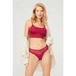 COTTONHİLL Tül ve Dantel Detaylı Tanga  Külot-VİSNE