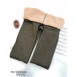 F.K İçi Peluş Kelebek Desenli Ten Rengi Termal Tayt -4501