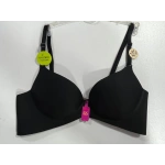 F.K Lazer Kesim Double Push Up Siyah Sütyen-533