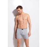 KOLCU ÖNÜ DÜĞMELİ ERKEK HAVLU BEL BOXER-GRİ