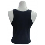 Kolcu Geniş Askılı Dantel Detaylı Kadın Atlet - Siyah