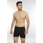 KOLCU Önü Düğmeli Erkek Havlu Bel Boxer K13230 - Siyah