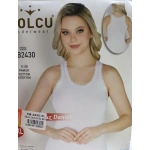 KOLCU RİBANA OMUZ DANTELLİ ATLET-KB2430-BEYAZ