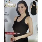KOLCU RİBANA OMUZ DANTELLİ ATLET-KB2430-SİYAH