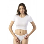 Kota Kadın Kaşkorse Kumaş Beyaz Crop - 6444