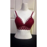 Koza Kadın Desteksiz İpli Soft Bralet Sütyen-BORDO