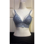 Koza Kadın Desteksiz İpli Soft Bralet Sütyen-Gri
