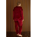 Pijamoni Battal Fransız Kadife Uzun Kollu Kadın Pijama Takımı 4220-9
