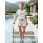 Pijamoni Kadın Milan Kumaş Kısa Kollu Şortlu Pijama Takımı